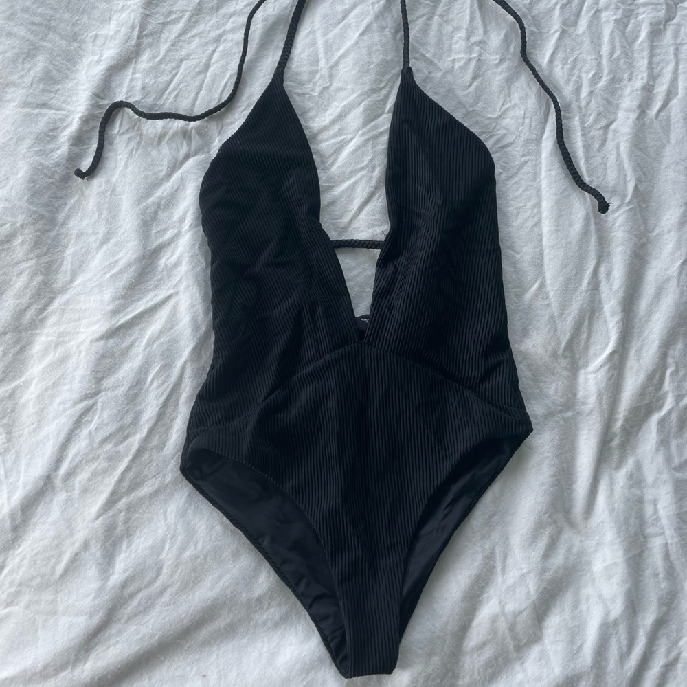 Frankie’s Bikinis Black One Piece